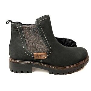 NEW JOSEF SEIBEL Black Leather MARTA Chelsea Lug Sole Ankle Boots Sz 5.5-6 EU36